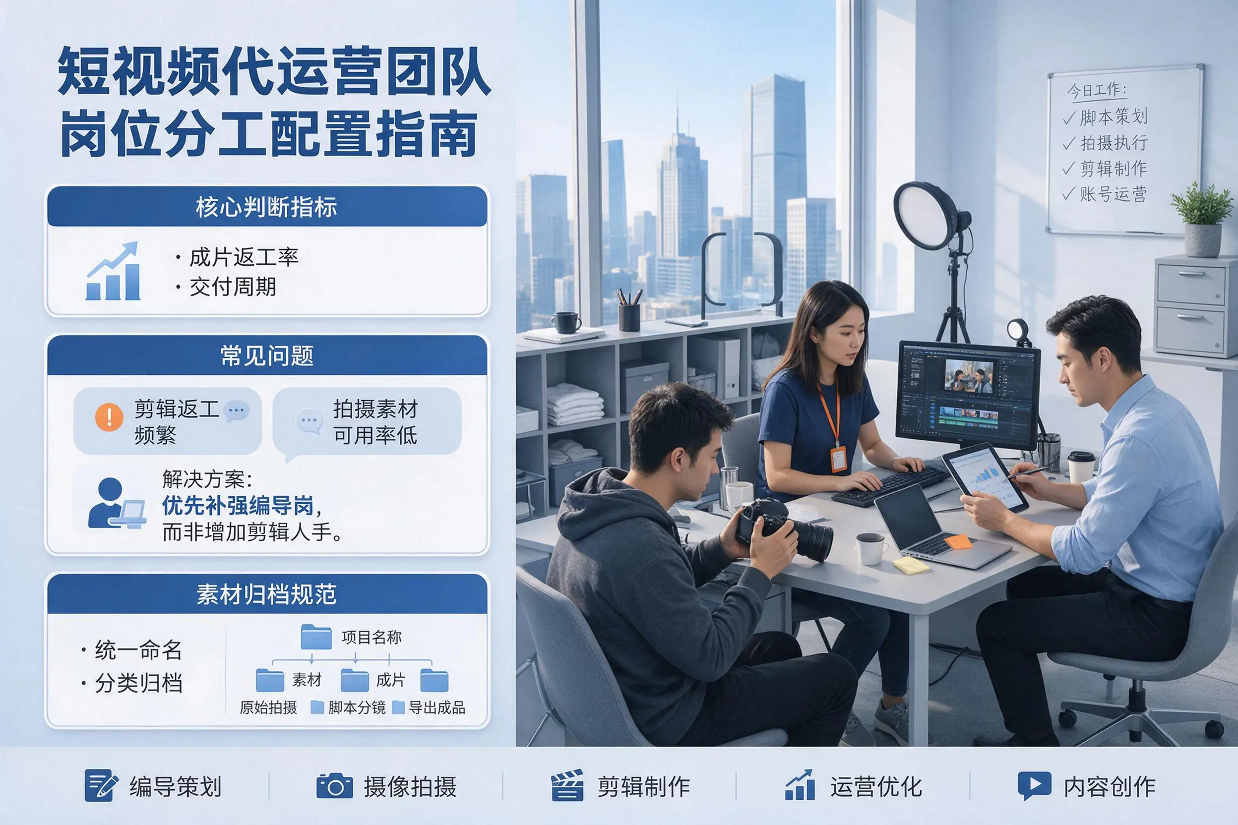 短视频代运营团队如何配置?呼伦贝尔企业岗位分工科普说明