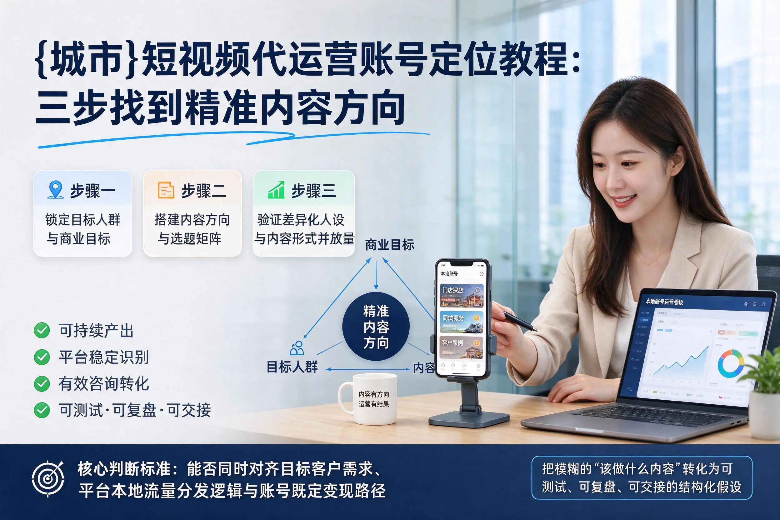 呼伦贝尔短视频代运营账号定位教程:三步找到精准内容方向