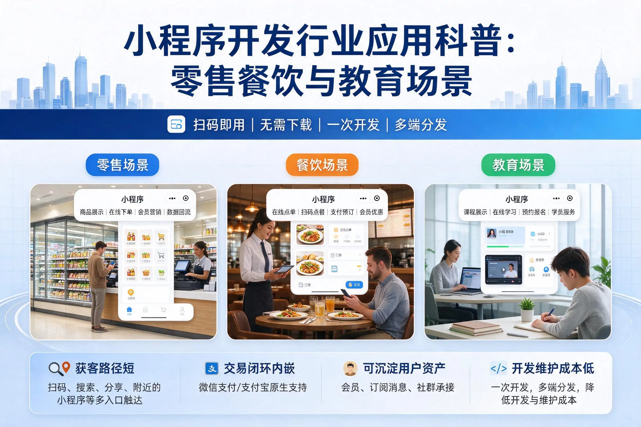 呼伦贝尔小程序开发行业应用科普:零售餐饮与教育场景