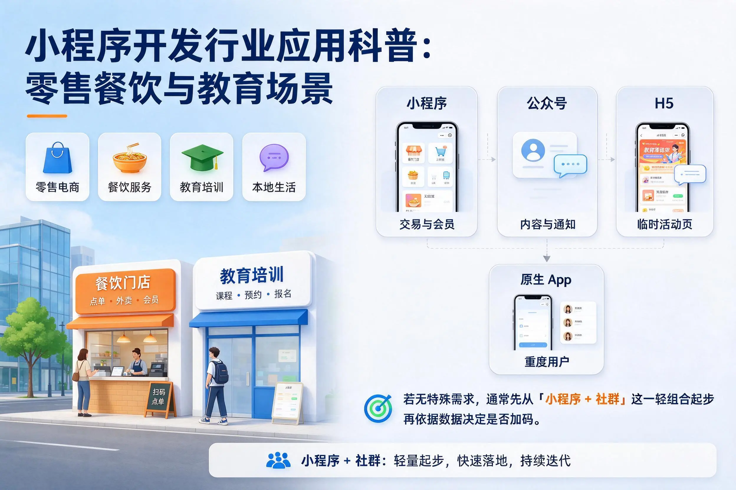 呼伦贝尔小程序开发行业应用科普:零售餐饮与教育场景