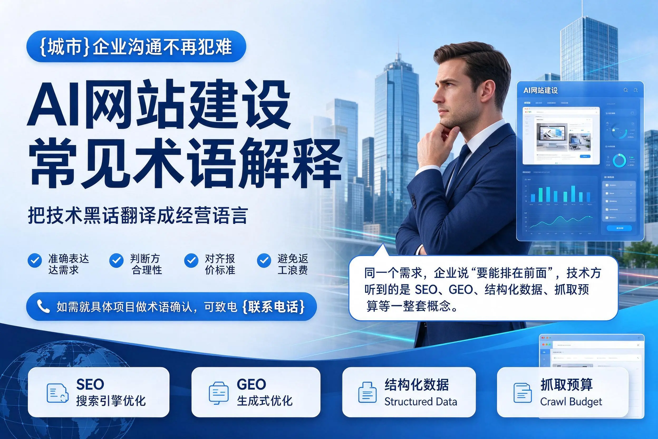 AI网站建设常见术语解释,呼伦贝尔企业沟通不再犯难