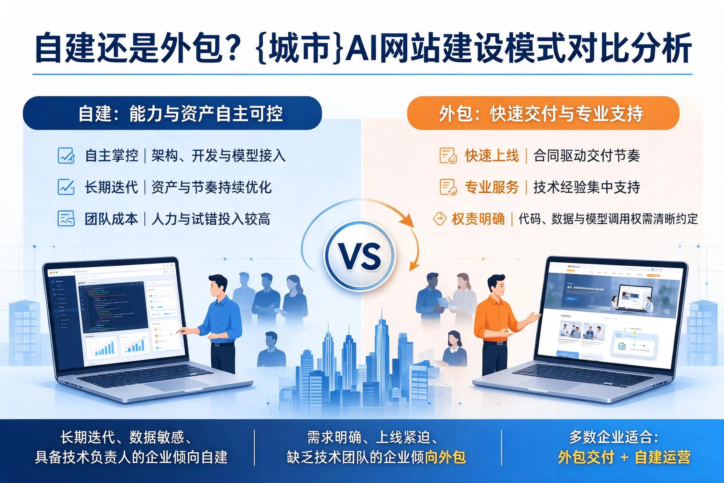 自建还是外包?呼伦贝尔AI网站建设模式对比分析