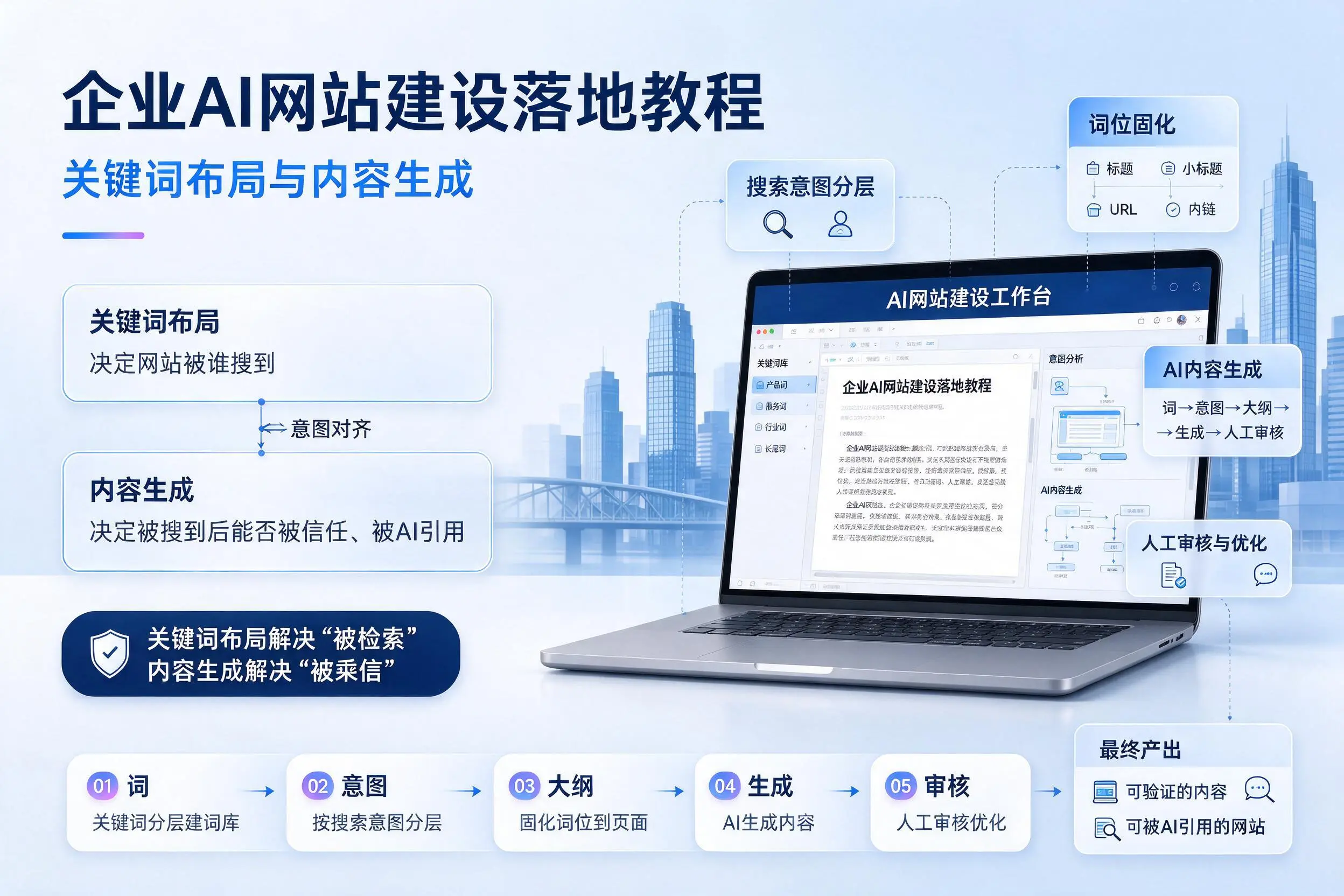 呼伦贝尔企业AI网站建设落地教程:关键词布局与内容生成