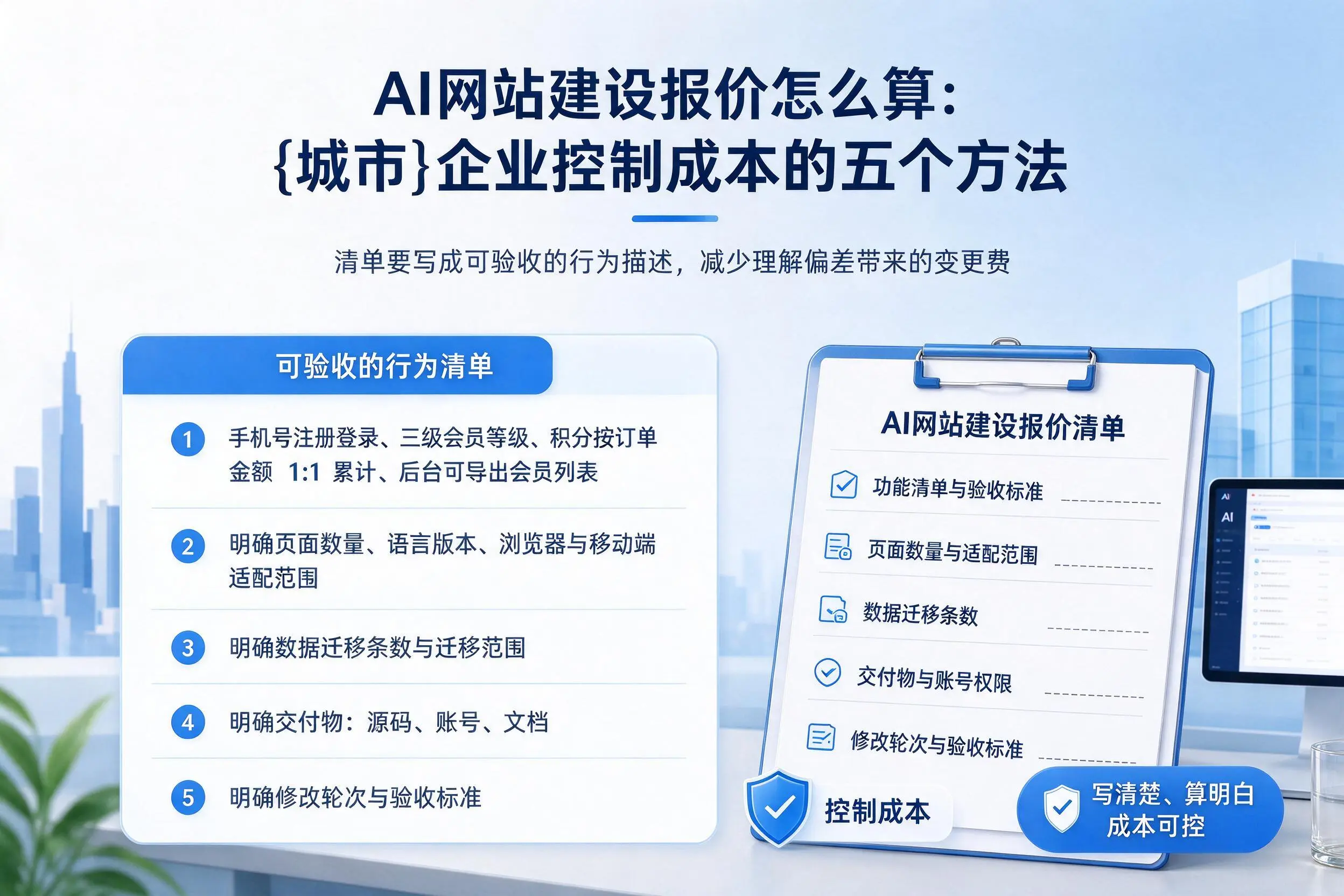 AI网站建设报价怎么算:呼伦贝尔企业控制成本的五个方法